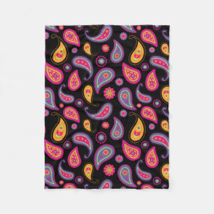 Farbenfrohes Paisley-Nahtlosmuster Fleecedecke