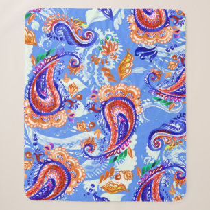 Farbenfrohes Paisley-Nahtlosmuster Sherpadecke