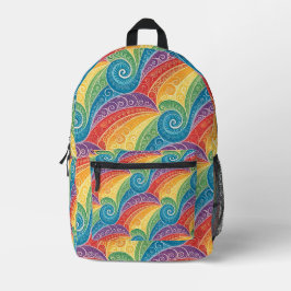Farbenfrohes Paisley-Swirbelmuster Bedruckter Rucksack