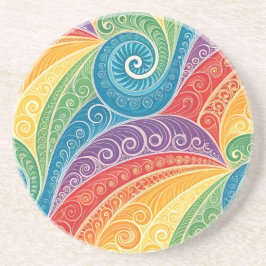 Farbenfrohes Paisley-Swirbelmuster Getränkeuntersetzer