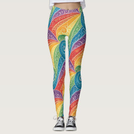 Farbenfrohes Paisley-Swirbelmuster Leggings