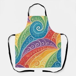 Farbenfrohes Paisley-Swirbelmuster Schürze