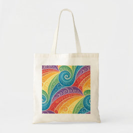 Farbenfrohes Paisley-Swirbelmuster Tragetasche