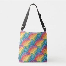 Farbenfrohes Paisley-Swirbelmuster Tragetaschen Mit Langen Trägern