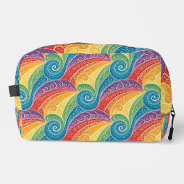Farbenfrohes Paisley-Swirbelmuster Waschbeutel