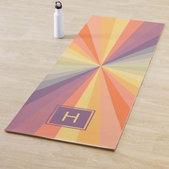 Farbenfrohes Pastell-Regenbogen-Monogramm Yogamatte (Beispiel)