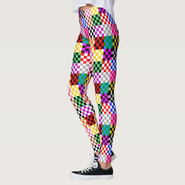 Farbenfrohes Patchwork Karomuster Design  Leggings (Von Creator hochgeladen)