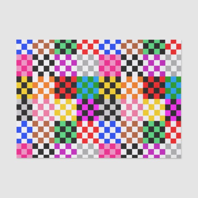 Farbenfrohes Patchwork Karomuster Design  Seidenpapier (Vorderseite)