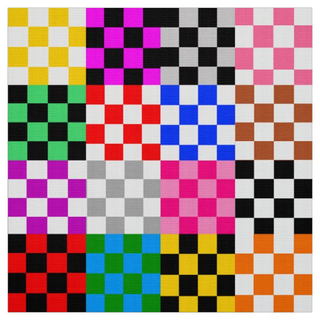 Farbenfrohes Patchwork Karomuster Design  Stoff (Muster)