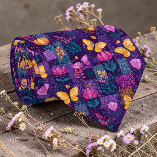 Farbenfrohes Patchwork-Muster individuell anpassba Krawatte (Von Creator hochgeladen)