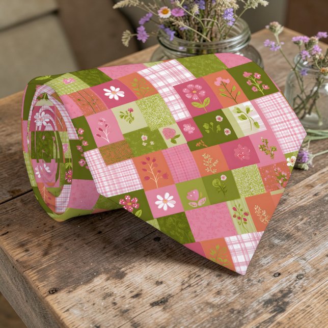 Farbenfrohes Patchwork-Muster individuell anpassba Krawatte (Von Creator hochgeladen)