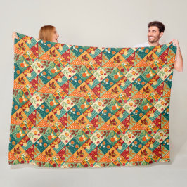 Farbenfrohes Patchwork-Quilt-Muster Fleecedecke
