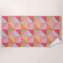 Farbenfrohes Patchwork-Strandtuch | Sommer & Urlau