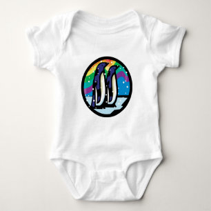farbenfrohes Pinguin-Kreis-Design Baby Strampler
