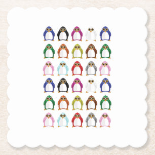 Farbenfrohes Pinguin-Muster Lustiger Kawaii-Fun-Ti Untersetzer