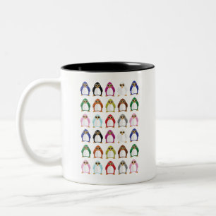 Farbenfrohes Pinguin-Muster – Süßes Regenbogen-Tie Zweifarbige Tasse