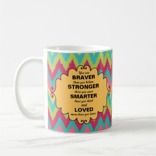 Farbenfrohes Pink Türkis Grün Gelb Chevron Ermutig Kaffeetasse