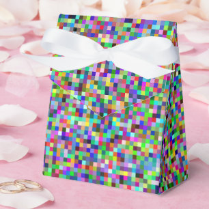 Farbenfrohes Pixelquadrat-Hintergrundmuster Geschenkschachtel