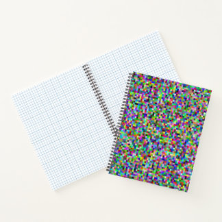Farbenfrohes Pixelquadrat-Hintergrundmuster Notizbuch