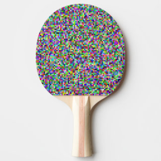 Farbenfrohes Pixelquadrat-Hintergrundmuster Tischtennis Schläger