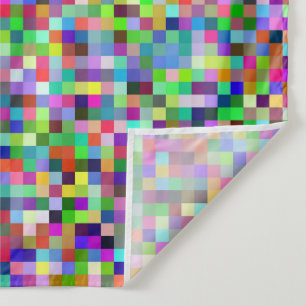 Farbenfrohes Pixelquadrat-Hintergrundmuster Wandteppich