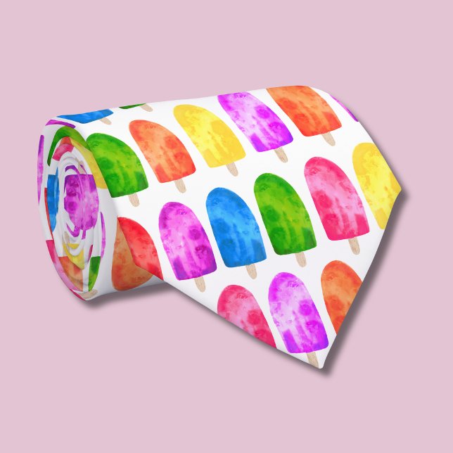 Farbenfrohes Popsicle-Eis-Lutscher-Muster Krawatte (Popsicle ice lolly tie)