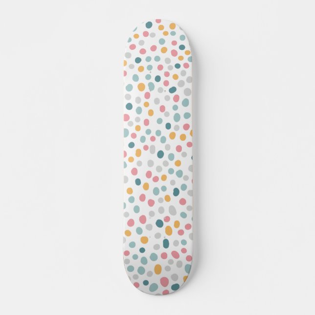 Farbenfrohes Punkte-Konfetti-Muster  Skateboard (Vorne)
