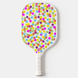 Farbenfrohes Punkte-Muster abstraktes Kunst-Design Pickleball Schläger