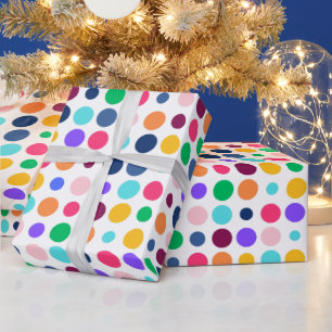 Farbenfrohes Punkte-Muster Geschenkpapier