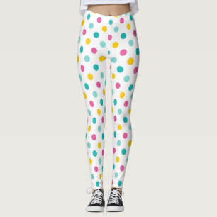 Farbenfrohes Punkte Nahtloses Muster Leggings