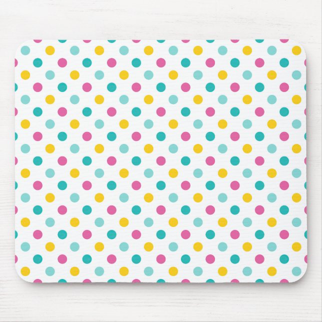 Farbenfrohes Punkte Nahtloses Muster Mousepad (Vorne)