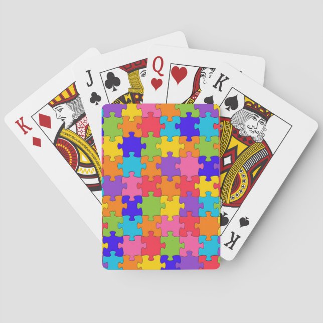 Farbenfrohes Puzzle Spielkarten (Rückseite)