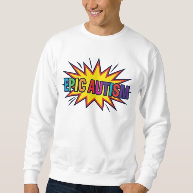 Farbenfrohes Regenbogen-Autismus-Sternenexplosion- Sweatshirt (Vorderseite)