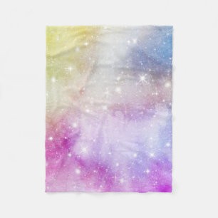 Farbenfrohes Regenbogen-Galaxie-Muster Fleecedecke