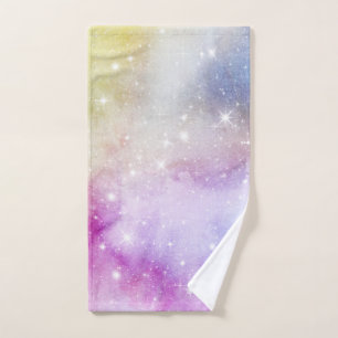 Farbenfrohes Regenbogen-Galaxie-Muster Handtuch