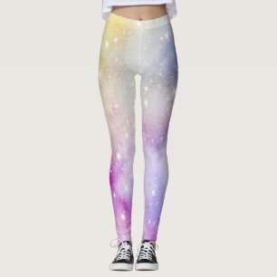 Farbenfrohes Regenbogen-Galaxie-Muster Leggings