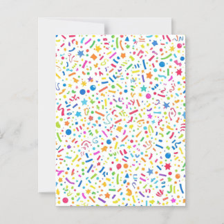 Farbenfrohes Regenbogen-Konfetti-Muster | Lustiger Magneteinladung