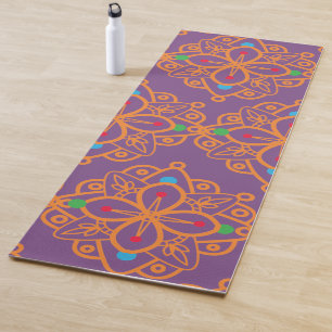 Farbenfrohes Regenbogen-Yoga-Mandala-Muster Yogamatte