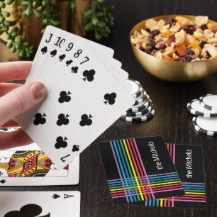 Farbenfrohes Regenbogenfarben gestreiftes Streifen Spielkarten
