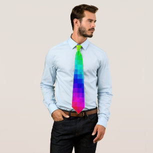 Farbenfrohes Regenbogenmosaik, Krawatte