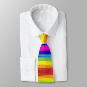 Farbenfrohes Regenbogenstreifen-Kunstmuster Hinter Krawatte