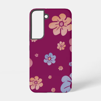 Farbenfrohes Retro-Blumenmuster | Hübsche groovige Samsung Galaxy Hülle