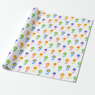Farbenfrohes Retro-Blumenmuster Pop-Art-Gänseblümc Geschenkpapier
