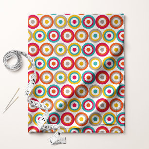 Farbenfrohes Retro-Bullseye-Kreismuster Stoff