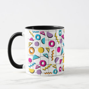 Farbenfrohes Retro-Geometrisches Muster der Achtzi Tasse
