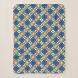 farbenfrohes retro-geometrisches Muster Sherpadecke