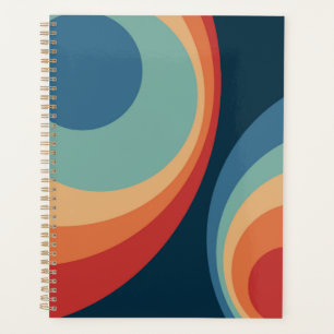 Farbenfrohes Retro-Kreis-Design Planer