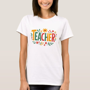 Farbenfrohes Retro-Lehrer-Design mit skurrilem Blu T-Shirt