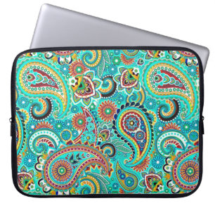 Farbenfrohes Retro-Paisley Laptopschutzhülle