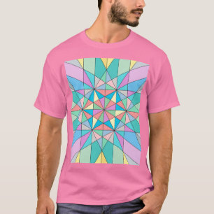 Farbenfrohes Retro-Pastell-Mosaik-Dreieck-Stern-Mu T-Shirt